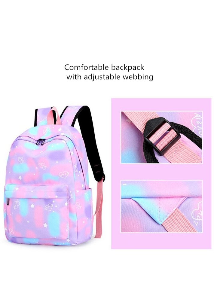 Generic - 3 Pcs School Bags Backpack Set with  for Kids, Large Capacity Student Bookbag, Includes Backpack, Lunch Bag and Pencil Case, School Supplies for Boys Girls Teens - Image 1