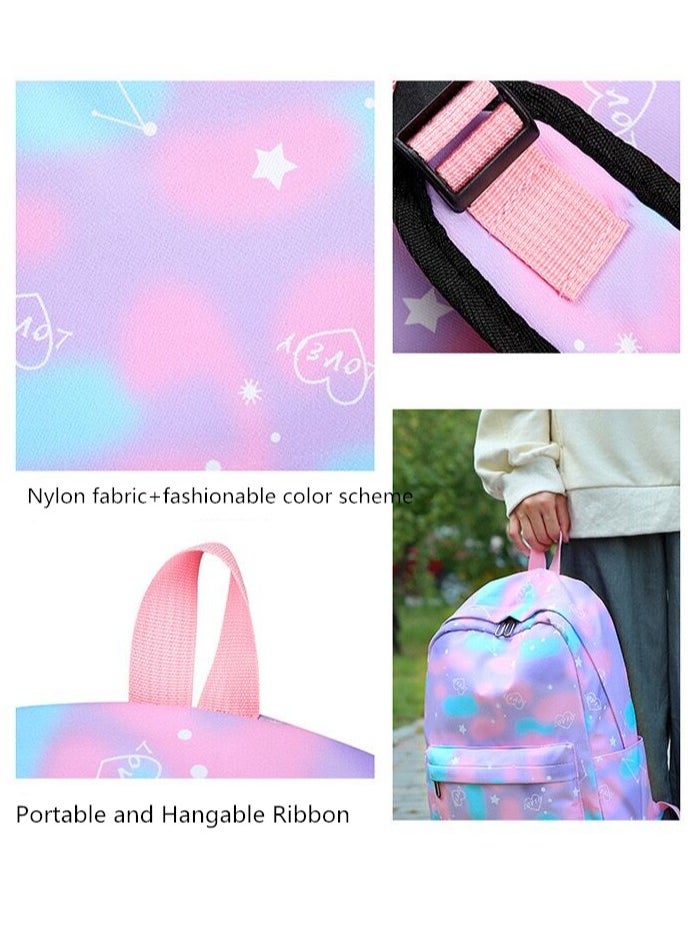 Generic - 3 Pcs School Bags Backpack Set with  for Kids, Large Capacity Student Bookbag, Includes Backpack, Lunch Bag and Pencil Case, School Supplies for Boys Girls Teens - Image 1
