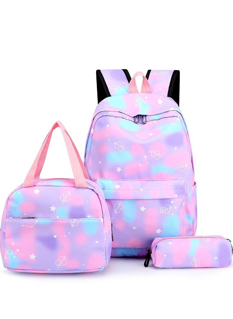 Generic - 3 Pcs School Bags Backpack Set with  for Kids, Large Capacity Student Bookbag, Includes Backpack, Lunch Bag and Pencil Case, School Supplies for Boys Girls Teens - Image 1
