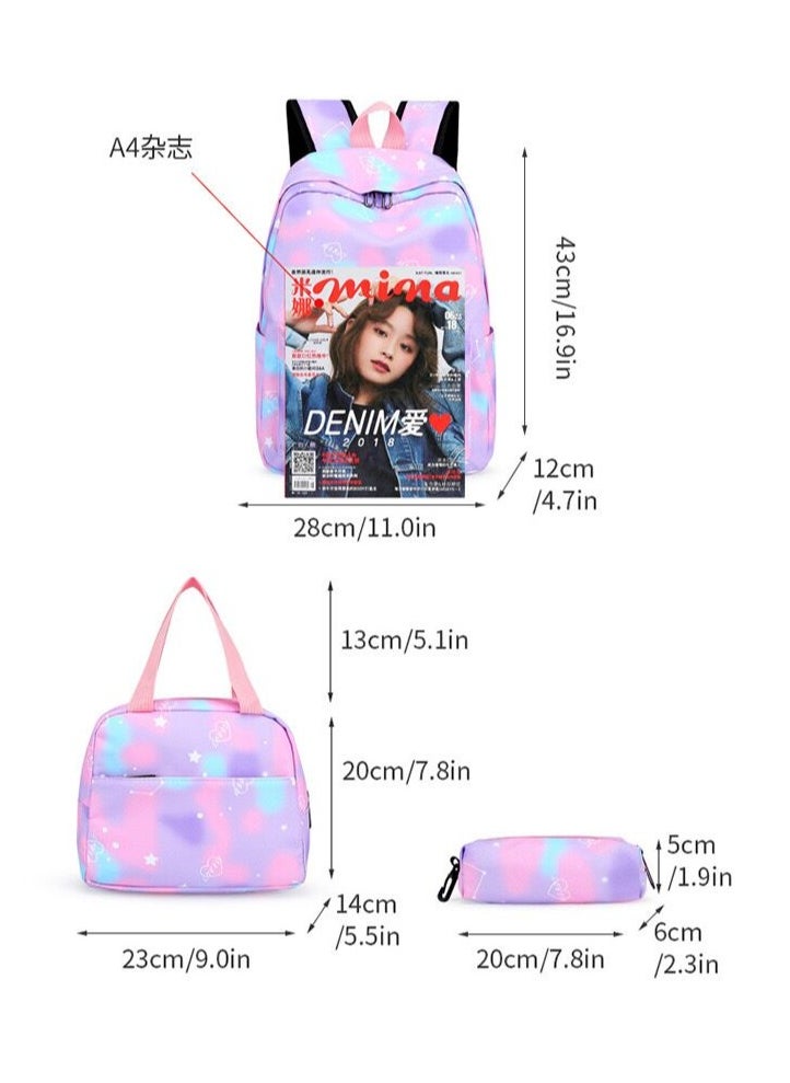 Generic - 3 Pcs School Bags Backpack Set with  for Kids, Large Capacity Student Bookbag, Includes Backpack, Lunch Bag and Pencil Case, School Supplies for Boys Girls Teens - Image 1