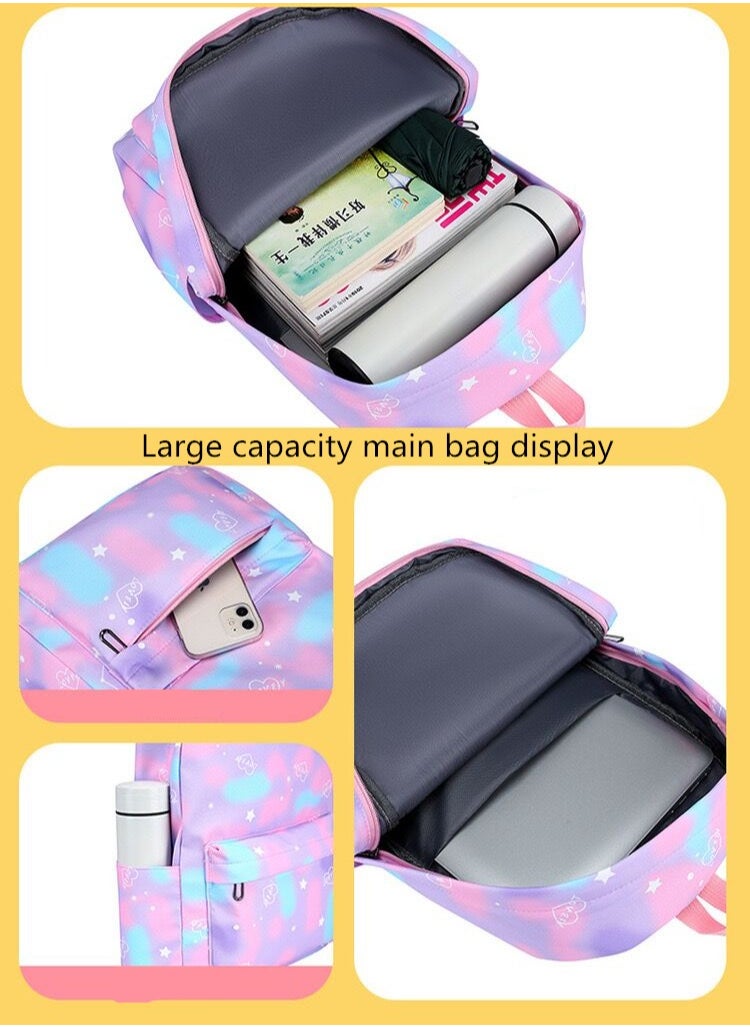 Generic - 3 Pcs School Bags Backpack Set with  for Kids, Large Capacity Student Bookbag, Includes Backpack, Lunch Bag and Pencil Case, School Supplies for Boys Girls Teens - Image 1