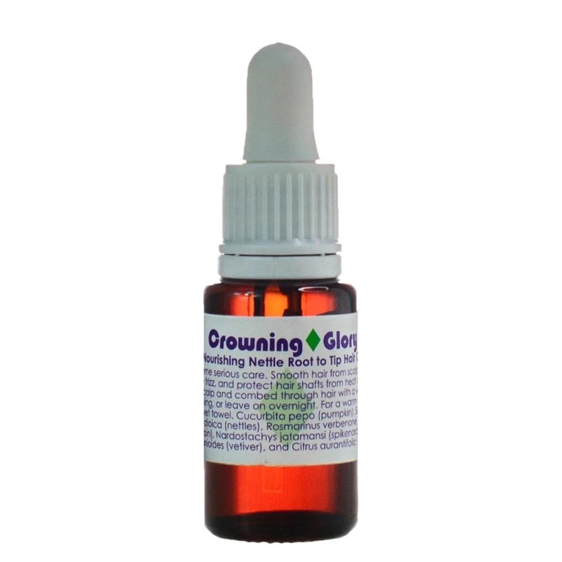 LIVING LIBATIONS - Organic Crowning Glory Nourishing Nettle Hair Oil | Natural, Wildcrafted, Vegan Clean Beauty (0.5 fl oz | 15 mL)