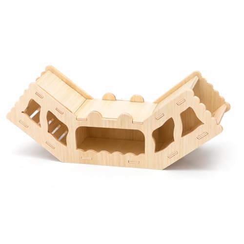 kcrygogo Wooden Hamster Tunnel Toy – Natural Chewable Hideout for Syrian, Dwarf Hamsters and Small Pets, Cage Decor and Play Accessory - Image 1
