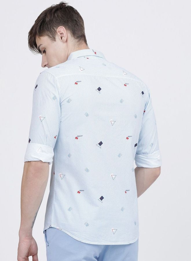 شركة المرآب الهندية قميص كاجوال رجالي مخطط بقصة ضيقة من ذا إنديان جراج كو - Image 5