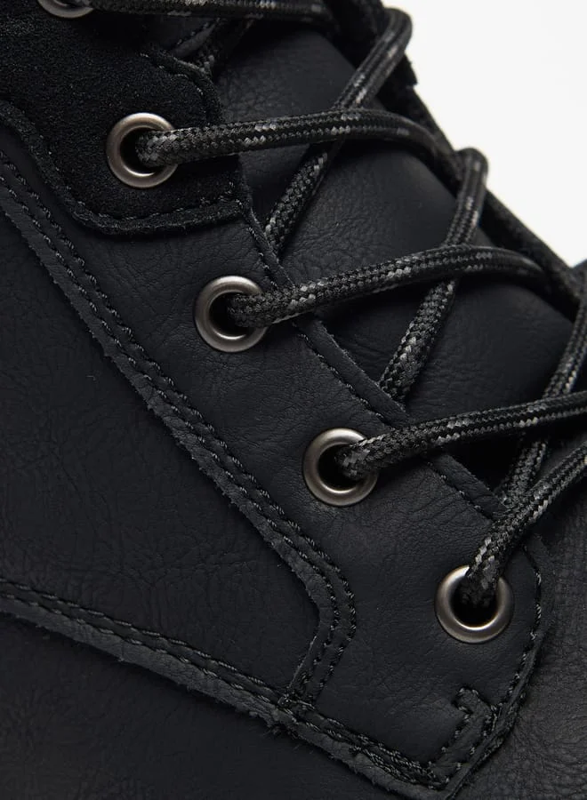 لي كوبر Mens Logo Detail Chukka Boots with Zip Closure