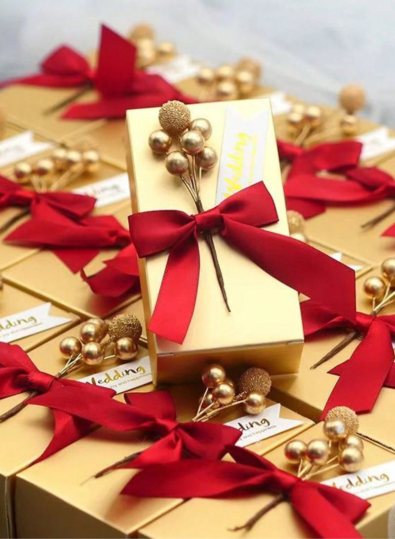 توزيعات العيد علبة توزيعات العيد باللون الذهبي مزينه بفيونكه حمراء لتقديم هدايا الاكسسوارات  و جميع انواع الهدايا مناسبه للعيد و لحفلات التخرج والخطوبه والاعراس - Image 3