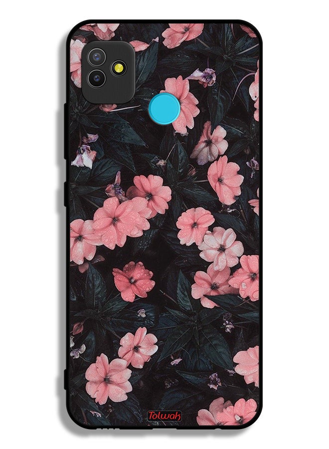 Tolwak Tecno Pop 5 Protective Case Cover Peach Small Roses - Image 2