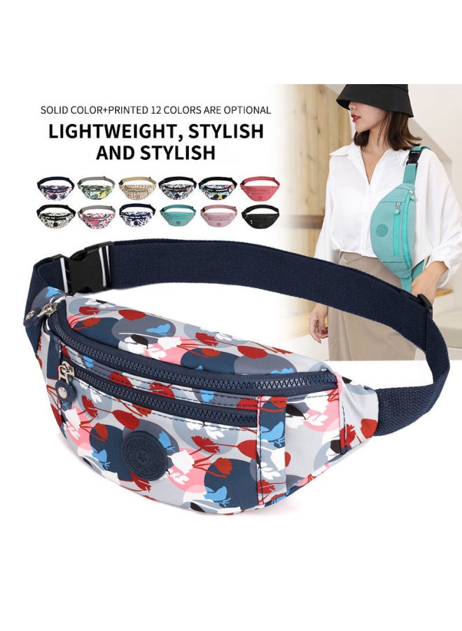 Color Waist Bag Large Capacity Multi-layer Fashion Chest Bag Women's Outdoor Leisure Travel Storage Shoulder Messenger Bag-Color:Colorful Open-Size:Free Size  - Image 2