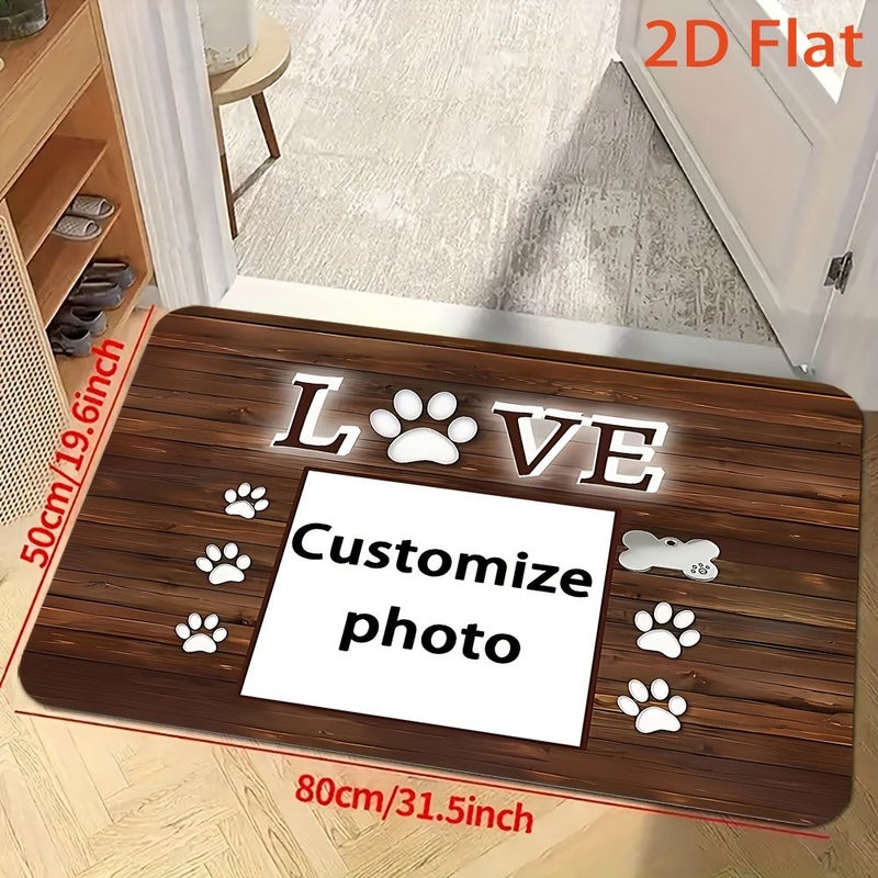 Custom Pet Photo Doormat 100x150cm Non Slip Wood Grain Machine Washable - Image 5