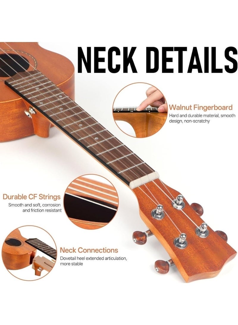 Kmise Professional Ukulele for Adult Beginner, Free Online Lesson 23 inch Concert Mahogany Ukelele with Kids Ukele Bundle Starter Kit Gig Bag Case, Strap, Tuner, Nylon Strings, Book, Uke Gift Choice - Image 4