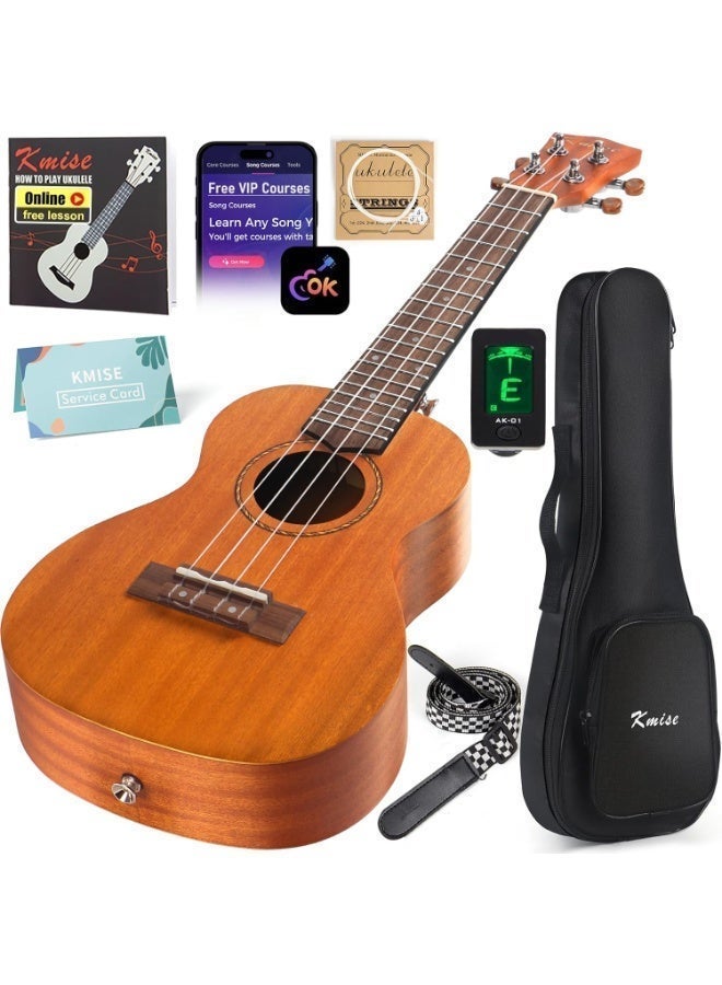 Kmise Professional Ukulele for Adult Beginner, Free Online Lesson 23 inch Concert Mahogany Ukelele with Kids Ukele Bundle Starter Kit Gig Bag Case, Strap, Tuner, Nylon Strings, Book, Uke Gift Choice - Image 1