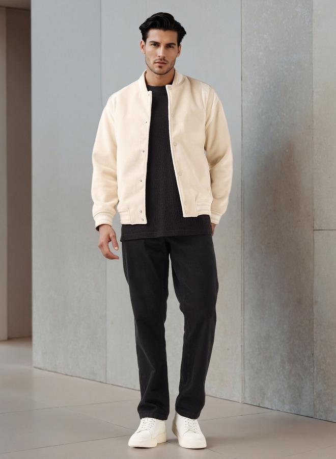 Iconic Men Regular Fit Mandarin Collar Bomber Jacket - Image 2