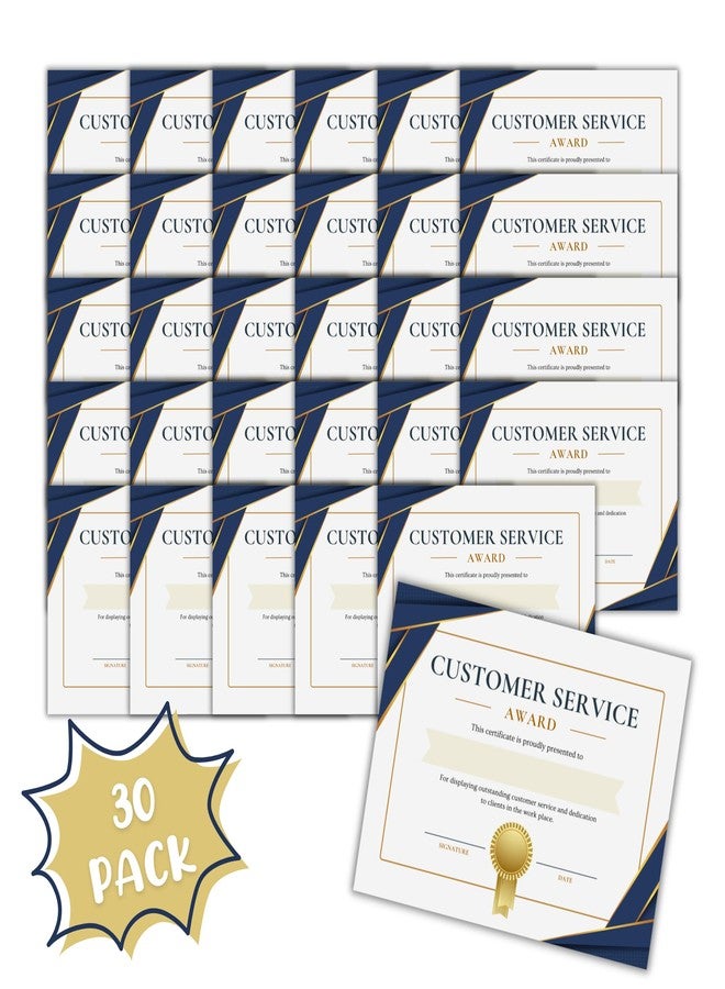 Lashicorn Customer Service Award 30pk 8.5x11” Work Office Employee Recognition Certificate of Achievement Sales Best Excellent VPN Appreciation Funny - Image 2