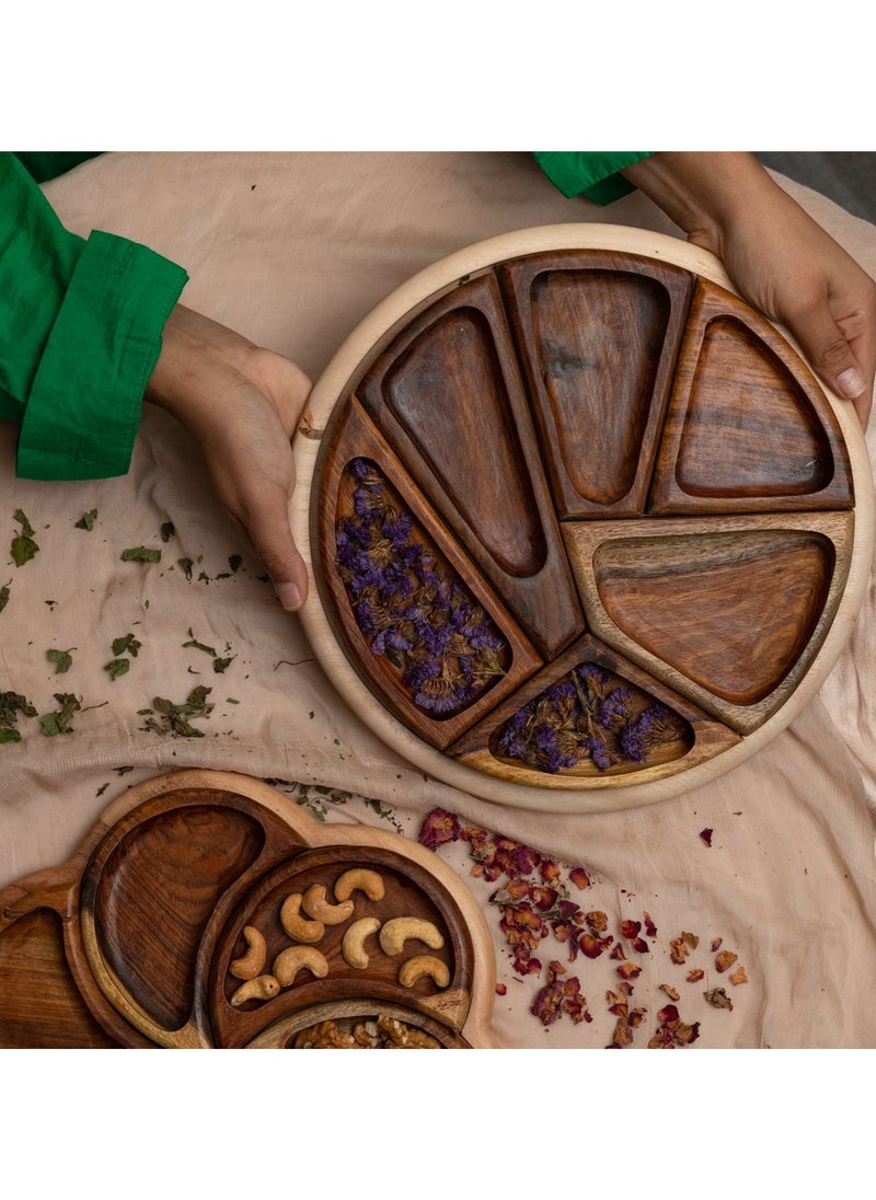 Generic Natural Wood Puzzle Nuts Tray  - Image 1