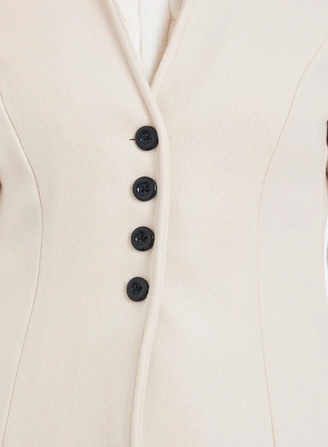 Take Two  Women Solid Fitted Long Sleeve Coat for Women | Best Price UAE