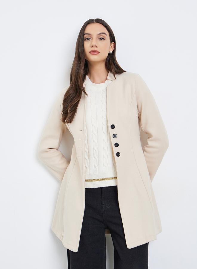 Take Two Women Solid Fitted Long Sleeve Coat - Image 1