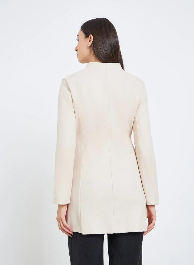 Take Two  Women Solid Fitted Long Sleeve Coat for Women | Best Price UAE