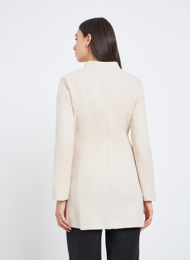 Take Two Women Solid Fitted Long Sleeve Coat - Image 5