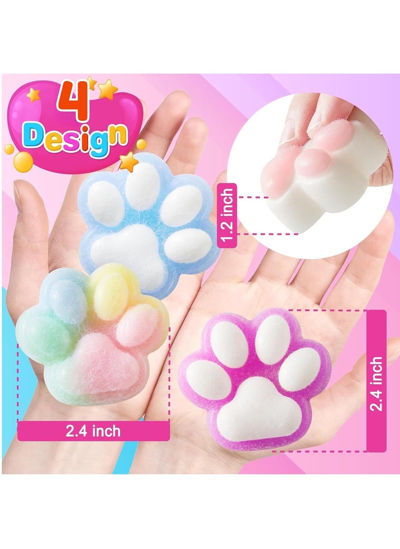 MAGIC VAULT 4pcs Taba Squishy Cat Paw Squeeze Toys – Kawaii Sensory Fidget Squishies for Kids & Adults – Stress Relief Anxiety Mochi Toys – Soft Cute Novelty Gift for Party Favors, Pinata Fillers & More  - Image 2