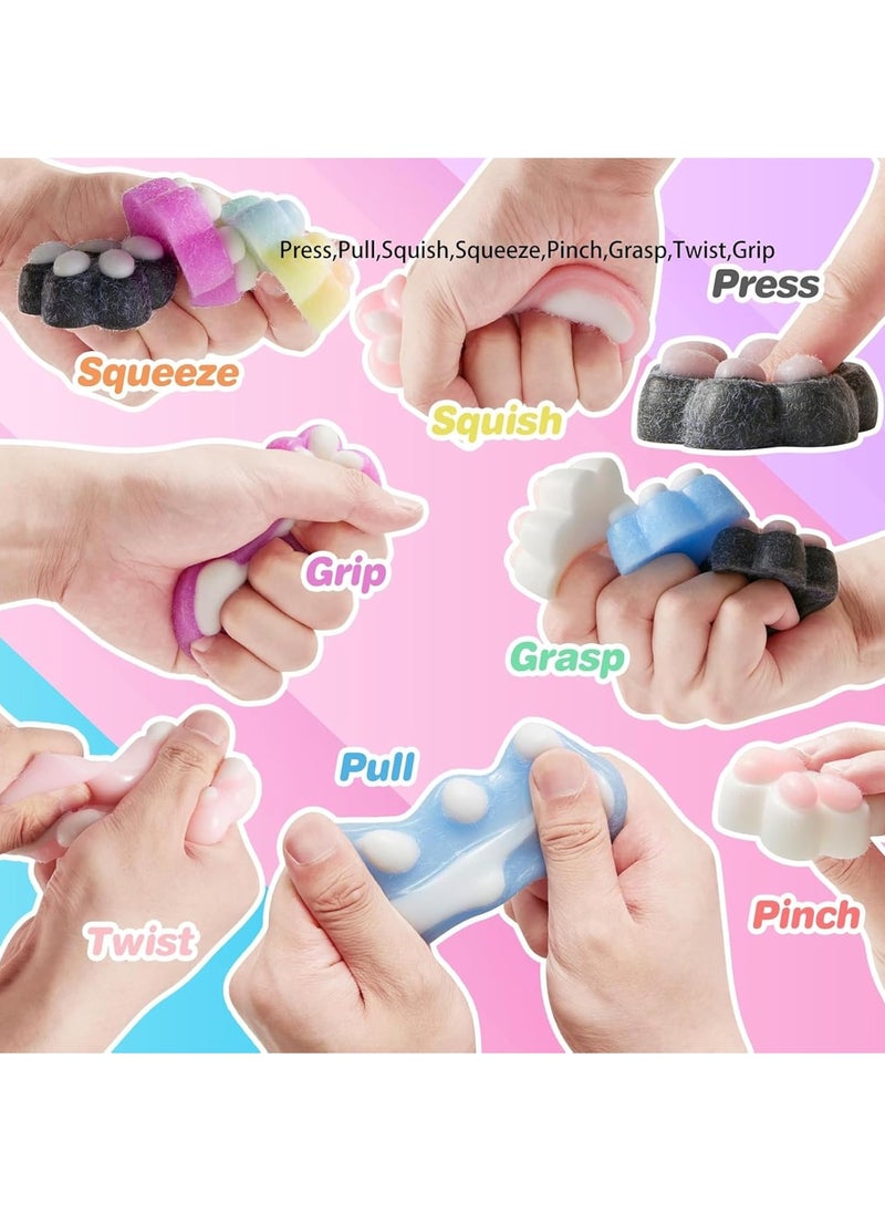 MAGIC VAULT 4pcs Taba Squishy Cat Paw Squeeze Toys – Kawaii Sensory Fidget Squishies for Kids & Adults – Stress Relief Anxiety Mochi Toys – Soft Cute Novelty Gift for Party Favors, Pinata Fillers & More  - Image 4