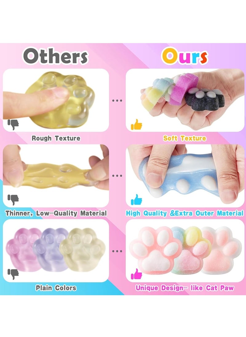 MAGIC VAULT 4pcs Taba Squishy Cat Paw Squeeze Toys – Kawaii Sensory Fidget Squishies for Kids & Adults – Stress Relief Anxiety Mochi Toys – Soft Cute Novelty Gift for Party Favors, Pinata Fillers & More  - Image 5