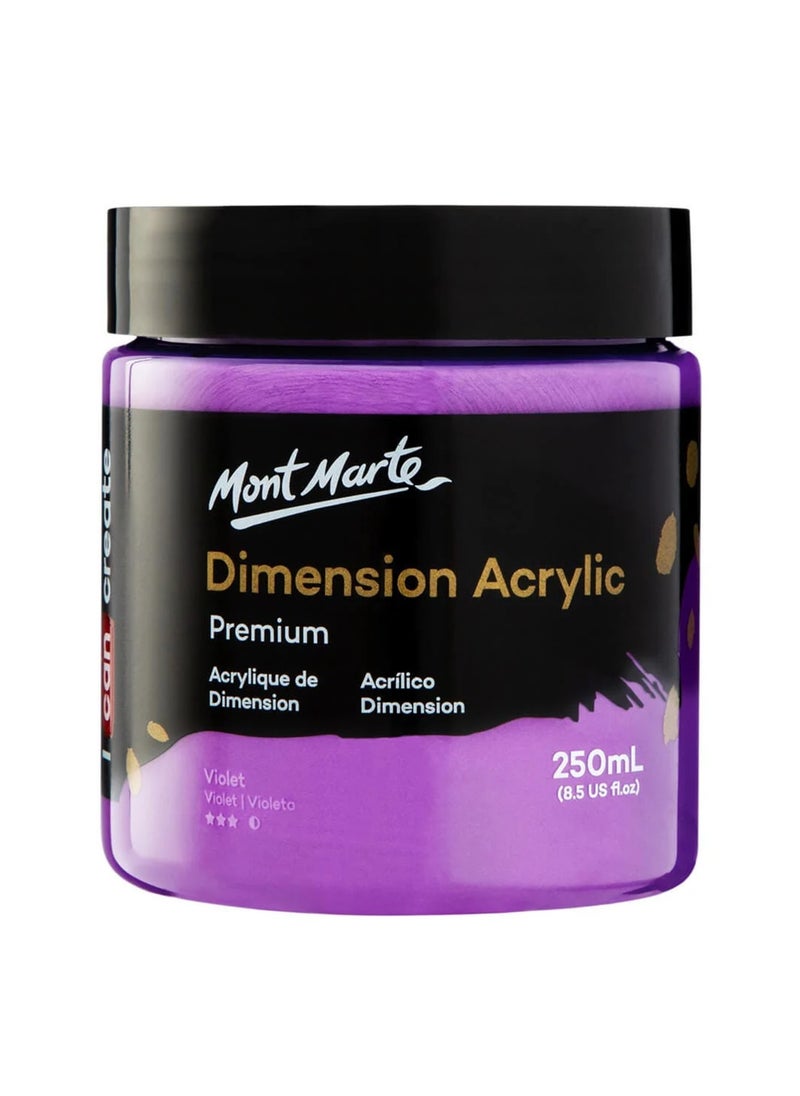 Mont Marte Premium Dimension Acrylic Paint 250ml Content Violet  - Image 1