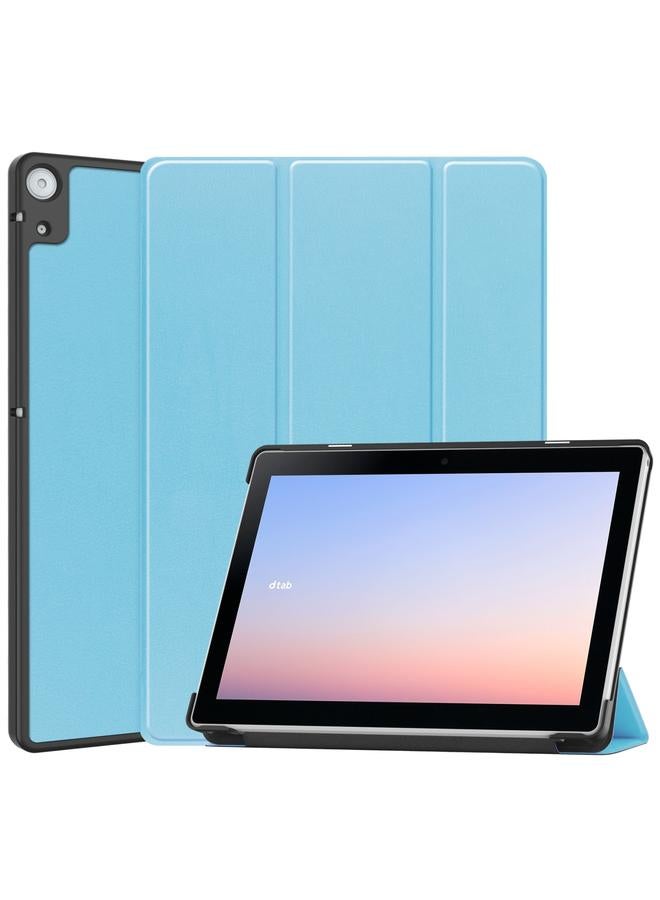 S-TOP Case For Docomo dtab D-51C Custer Texture 3-Fold Holder Leather Tablet Case - Image 1