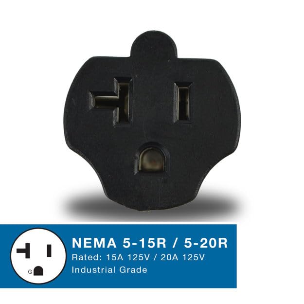 Conntek 30126-BK L5-30P 30-Amp 125-volt Locking Male Plug for 15 to 20-Amp Straight Blade Female Connector Adapter - Image 4