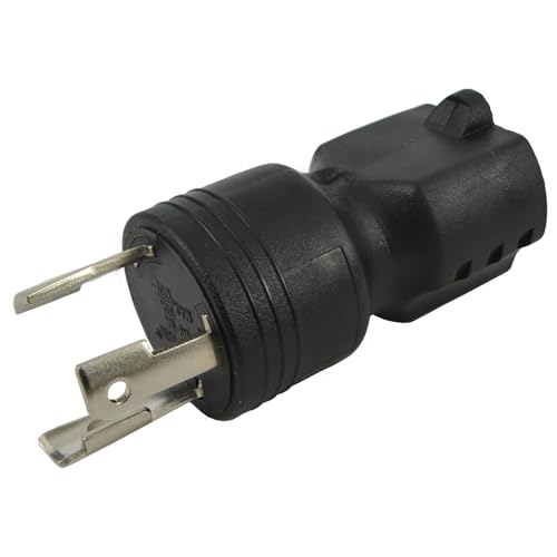 Conntek 30126-BK L5-30P 30-Amp 125-volt Locking Male Plug for 15 to 20-Amp Straight Blade Female Connector Adapter - Image 1