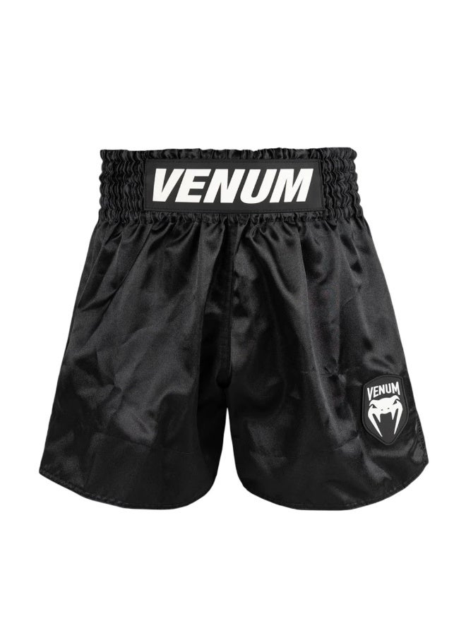 VENUM CLASSIC EVO MUAY THAI SHORTS BLACK/WHITE - Image 1