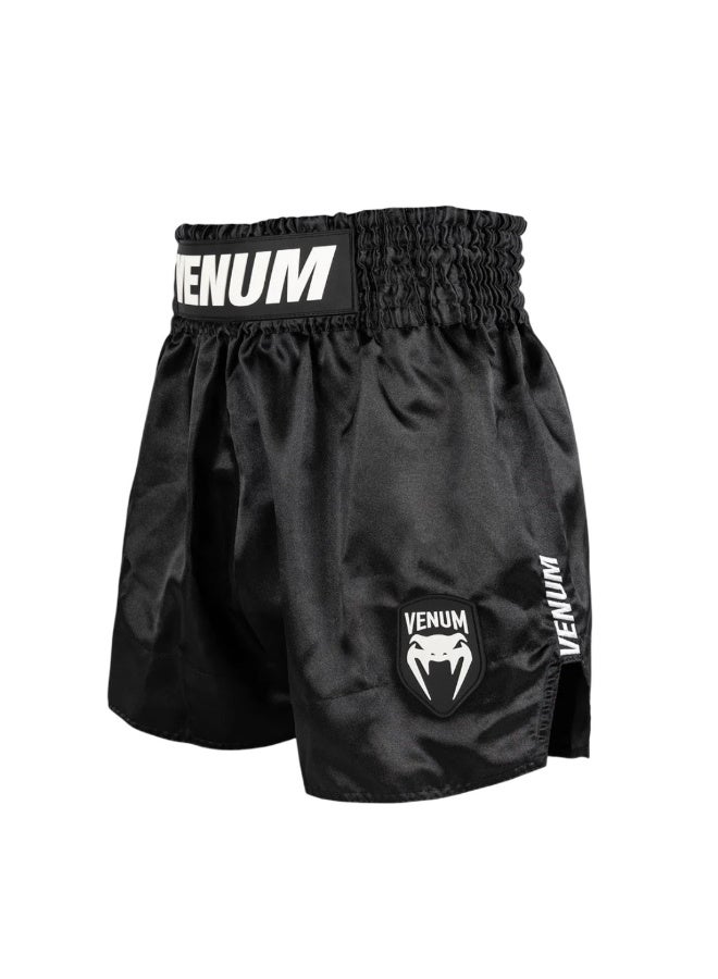 VENUM CLASSIC EVO MUAY THAI SHORTS BLACK/WHITE - Image 2