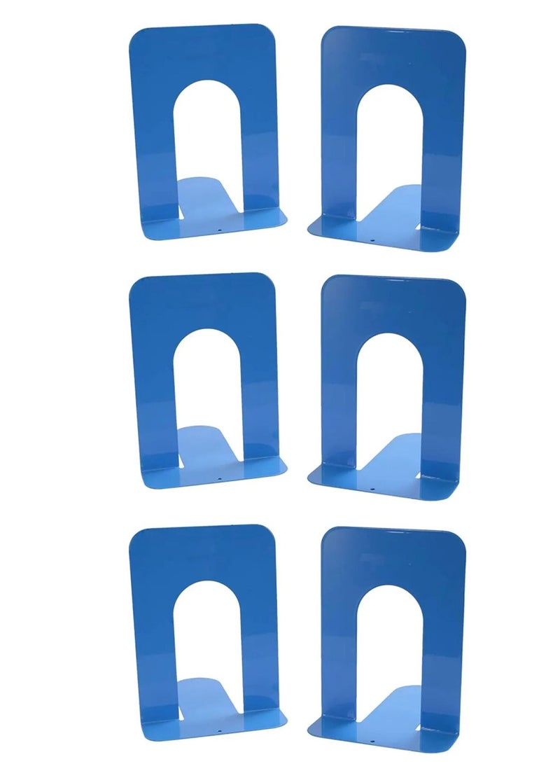 Deli حامل كتب معدني 6 قطع باللون الأزرق بحجم 6.5 بوصة - Image 1