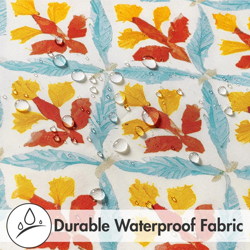 MIULEE Pack of 2 Decorative Outdoor Waterproof Throw Pillow Covers Flower Print Chic Boho Accent Pillow Covers for Square Garden Patio Cushion 18x18 Inch, Orange Teal Red - Image 3