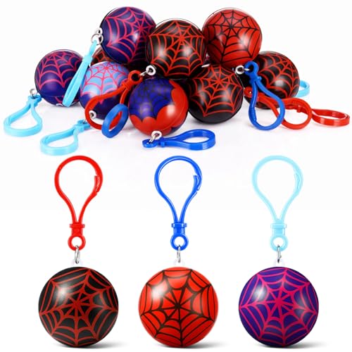 Kenning 12 Pcs Spider Birthday Party Favor Spider Keychain 15 Mini Foam Stress Ball for Birthday Decorations Supplies Halloween Goodie Bags Christmas Stocking Stuffers Valentines Gifts - Image 1