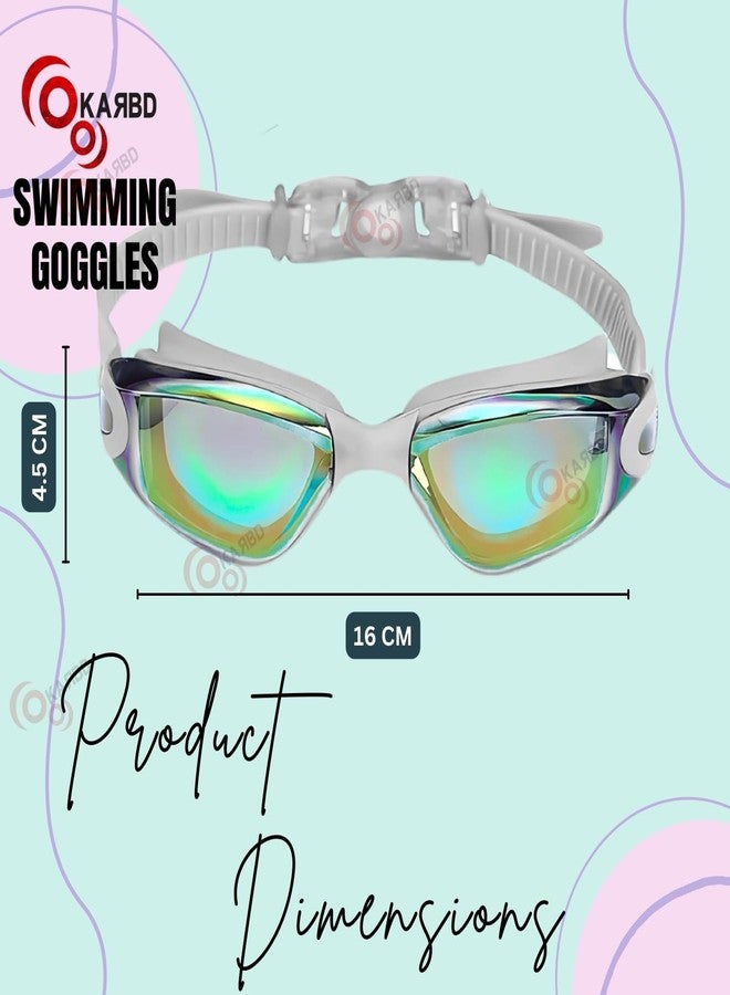 KARBD Swimming Goggles Youth with Reflective UV Protection Polarized Glasses (Youth Reflective Assorted G) - Image 3