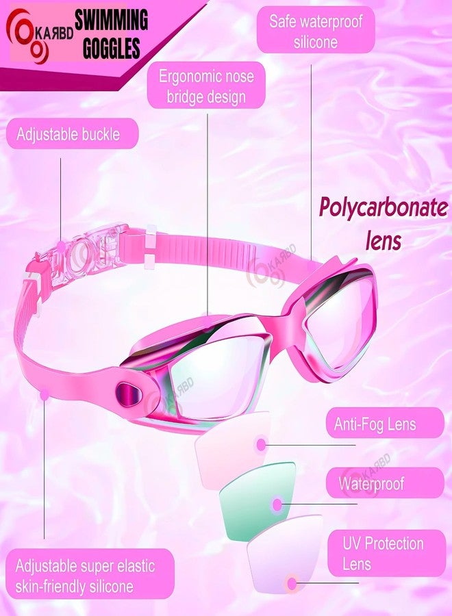 KARBD Swimming Goggles Youth with Reflective UV Protection Polarized Glasses (Youth Reflective Assorted G) - Image 4