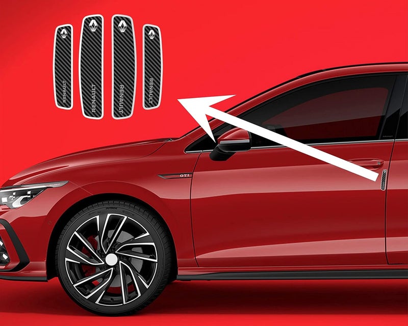 BIG FLAG BIGFLAG 3D Gel Coated Car Door Guard - Carbon Fiber Universal for Specific Brand (Pack of 4) (3DDGCFVAR) (RENALT) - Image 3