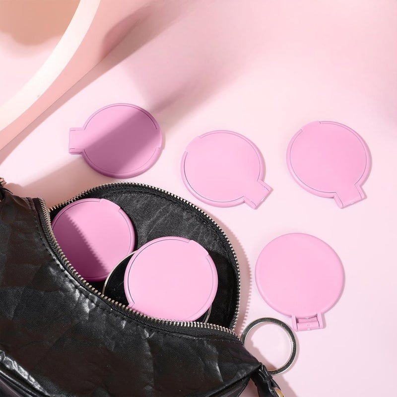 Portable Travel Mirror: 2.8 X 2.4 Inch Lotus-Root Pink - 24-Pack Bulk Flip-Open Design Compact Makeup Mirror for Travel, Daily Beauty Routines And Party Favors - Image 5