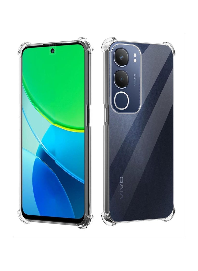 Case for Vivo Y19S Case Crystal Clear Cover with Camera Protection Reinforced Corners TPU Bumper Soft Anti-Scratch Shockproof Phone Case for Vivo Y19S 4G 2024 (Clear)
