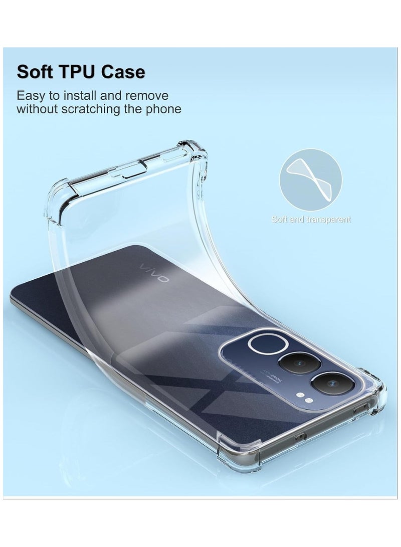 Case for Vivo Y19S Case Crystal Clear Cover with Camera Protection Reinforced Corners TPU Bumper Soft Anti-Scratch Shockproof Phone Case for Vivo Y19S 4G 2024 (Clear)