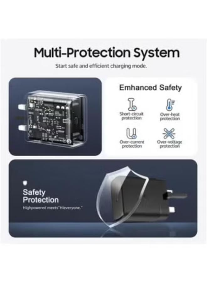 45W Type-C Super Fast Charger, Compatible with Android for Galaxy S23 Ultra/S23/S23+/S22/S22 Ultra/S22+/Note 10/20/S20/S21/Tab S7/S8, Black - Image 2