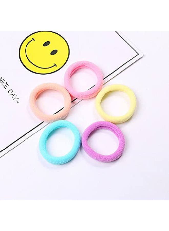 Pengxiaomei 200Pcs Baby Hair Ties Soft Cotton Toddler Hair Ties For Girls And Kids 1 Inch Multicolor Seamless Hair Bands Elastic Ponytail Holders - Image 5