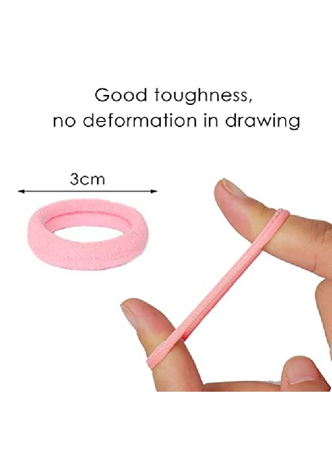 Pengxiaomei 200Pcs Baby Hair Ties Soft Cotton Toddler Hair Ties For Girls And Kids 1 Inch Multicolor Seamless Hair Bands Elastic Ponytail Holders - Image 3