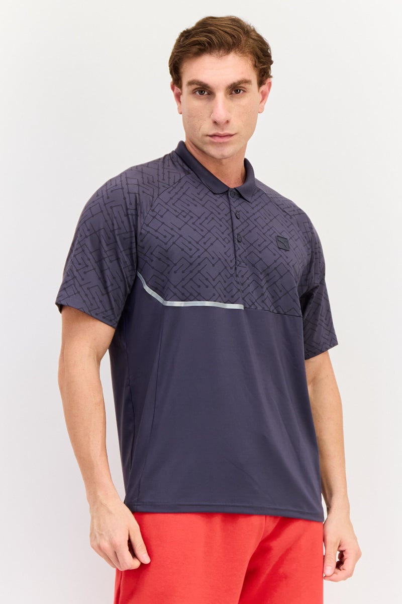 PUMA Men Sportswear Fit Brand Logo Training Polo Shirt, Dark Grey - Image 1