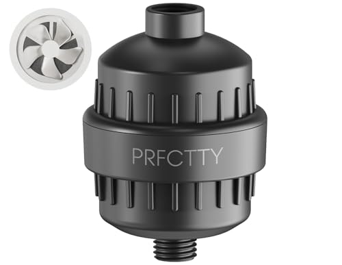 PRFCTTY 25Stage Shower Filter prevents scale buildupRevitalize Hair Skin Nails with Purifying Water softener hard water99 Lead Chlorine Fluoride RemovedHigh Output Fan TechnologyMatte Black - Image 1