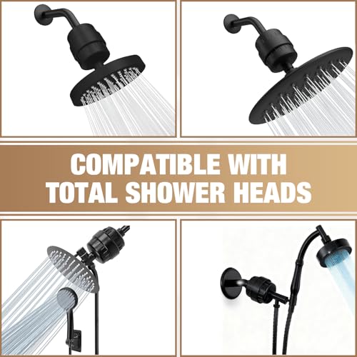 PRFCTTY 25Stage Shower Filter prevents scale buildupRevitalize Hair Skin Nails with Purifying Water softener hard water99 Lead Chlorine Fluoride RemovedHigh Output Fan TechnologyMatte Black - Image 3