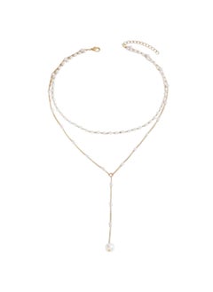 Huitich Elegant Layered Pearl Drop Necklace  - Image 1