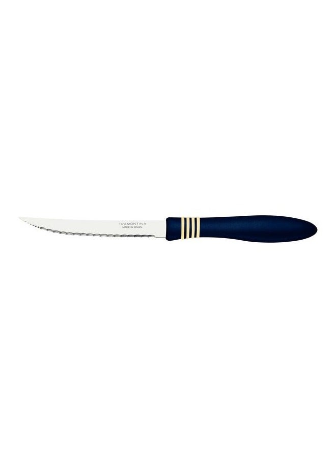 TRAMONTINA Since 1911,Made in Brazil- Cor&Cor 2 Pieces Steak Knife Set with Stainless Steel Blade and Dark Blue Polypropylene Handle  - Image 2