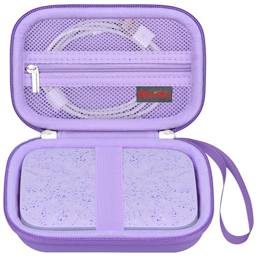 Elonbo Carrying Case for HP Sprocket 2x3” Instant Smartphone Photo Printer, Portable Mini Color Print Digital Camera Hard Travel Bag, Wireless Mobile Picture Printer Storage Holder, Purple - Image 1