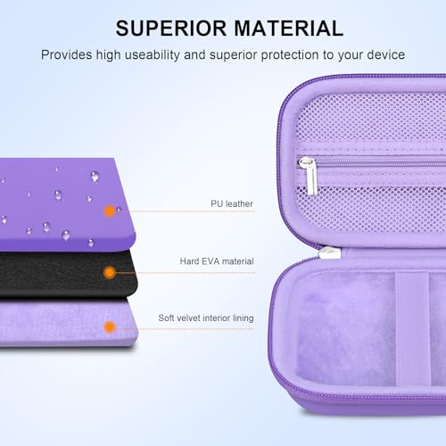 Elonbo Carrying Case for HP Sprocket 2x3” Instant Smartphone Photo Printer, Portable Mini Color Print Digital Camera Hard Travel Bag, Wireless Mobile Picture Printer Storage Holder, Purple - Image 5